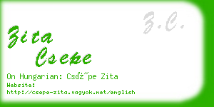 zita csepe business card